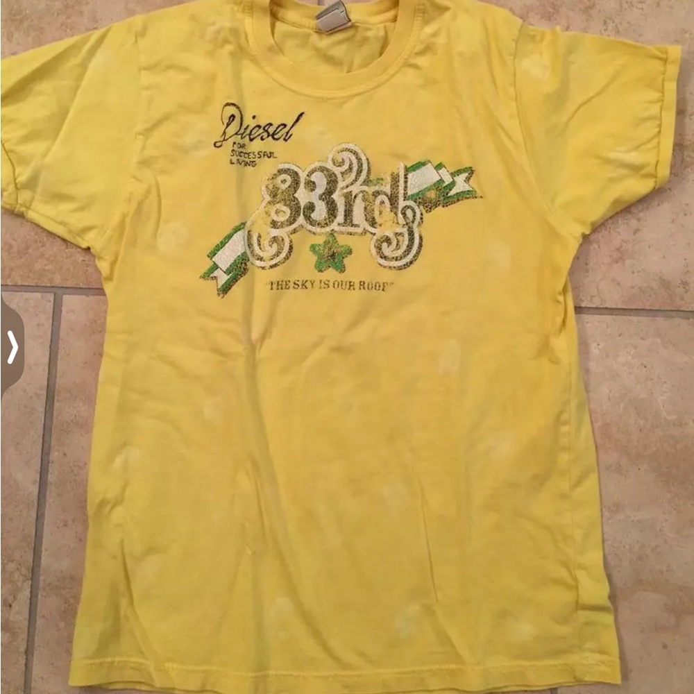 BOY'S DIESEL SHORT SLEEVE YELLOW T-SHIRT SIZE XXL